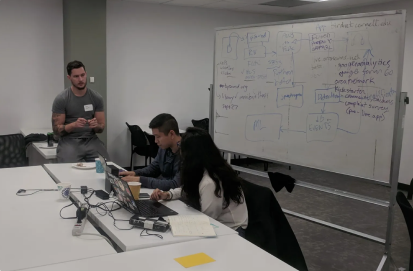 Erika facilitating an early discussion of machine learning and the orca data repository
