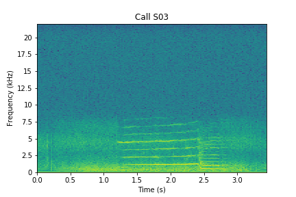 A spectrogram is a graph that visually shows sound Spectrogram for S03